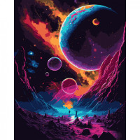 Картина за номерами Фантазійний космос 40*50см, LED підсвітка SANTI (955046)