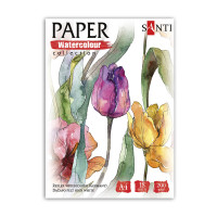 Набір паперу для акварелі SANTI Flowers А4 Paper Watercolor Collection 18 арк 200г (130502)