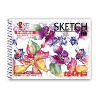 Альбом для акварели SANTI Flowers А4 Paper Watercolour Collection 10 л 200г/м2 (130498)