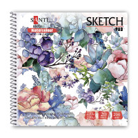 Альбом для акварели SANTI Flowers 210*210 мм Paper Watercolour Collection 20 л 200 (130495)