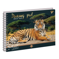 Альбом для рисования А4 30л/100 "WILD ANIMALS" на спирали фольга золото+софт-тач+УФ-выб. Y код: 130454