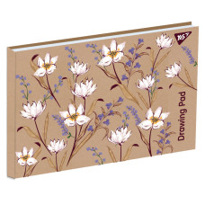 Альбом для рисования А4 20л/100 склейка White flowers крафт Yes (130542)