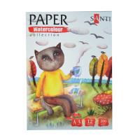 Набір аквар. папери Santi Wonderland А3 Watercolor Paper Collection 12 л. 200г/м2 742617