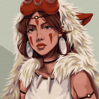 Картина по номерам Принцесса Мононоке lien_illustration 40х40 Идейка (KHO4892)