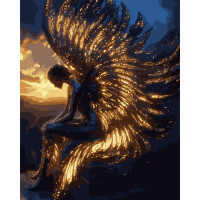 Картина за номерами Янгол на світанку LED підсвітка 40x50 см SANTI (956654)