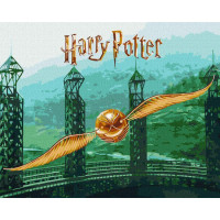 Картина за номерами Harry Potter: Золотий Снітч з фарбами металік extra Warner Bros. 40х50 Ідейка (KHO5225)