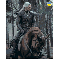 Картина по номерам Ведьмак на коне 40*50 см Origami (LW3107)