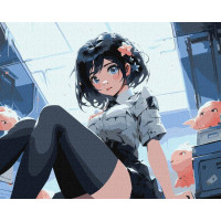 Картина за номерами Чарівна брюнетка art_selena_ua Ідейка (KHO8419)