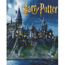 Алмазна мозаїка Harry Potter: Гоґвортс вночі 40х50 см Ідейка (AMO20364)