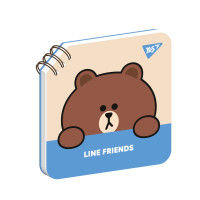 Блокнот YES 110х110 мм 80 л. дв. cпираль Line Friends Brown (151749)