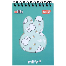 Блокнот Yes Miffy Flowers 100x150 з фігурною висічкою 60 аркушів клітинка (152249)