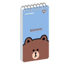 Блокнот YES 80х160 мм 60 л. дв. cпираль Line Friends Brown (151763)
