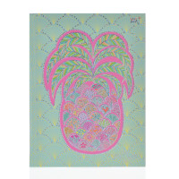 Блокнот А5/64 ЛИН. 7БЦ фольга голограф.серебро+УФ-выб. Turnowsky. Art pineapple YES 151389
