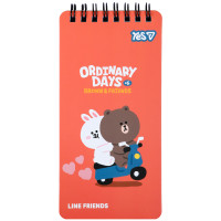 Блокнот Yes Line Friends Moto 80x160 60 аркушів клітинка (152202)
