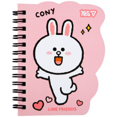 Блокнот Yes Line Friends Cony pink В7 60 аркушів клітинка (152218)