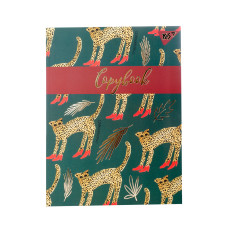 Блокнот для записей А5/64 кл. инт лам.софт-тач+фольга золото "WILD CAT" YES код: 151633