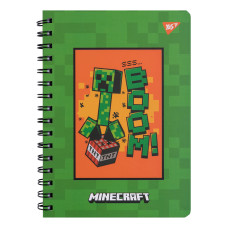 Блокнот YES А5 80 л. дв. cпираль с резинкой Minecraft (151772)