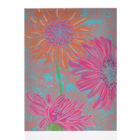 Блокнот А5/64 ЛИН. 7БЦ фольга голограф.серебро+УФ-выб. Turnowsky. Art flowers YES 151393