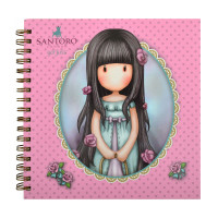 Блокнот 150*150/64 КЛ. 7БЦ дв.спираль Уф-выб Santoro Rosebad YES код: 151553