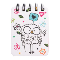 Блокнот Yes А7/100 лин. дв. спир. Sketch animal. Owl пласт. карман (681824)