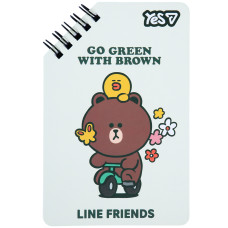 Блокнот Yes Line Friends Go Green95x145 60 аркушів лінія (152225)