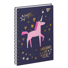 Блокнот А6 64 Лин. YES 7БЦ Дв.Спираль Unicorn (151623)