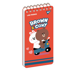 Блокнот YES 80х160/60 дв. cпираль Line Friends Brown&Cony (151762)