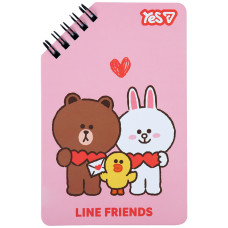 Блокнот Yes Line Friends Hearts 95x145 60 аркушів лінія (152226)