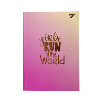 Блокнот для записей А4/96 кл. 7БЦ лам.софт-тач+фольга золото GIRL POWER YES код:151599