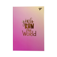 Блокнот для записей А4/96 кл. 7БЦ лам.софт-тач+фольга золото GIRL POWER YES код:151599