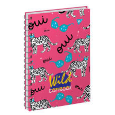 Блокнот для записей А6/64 кл. 7БЦ дв.спир. неон+лам.софт-тач "WILD ANIMALS NEON" YES код: 151621