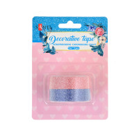 Набор лент самоклеящихся блестящих с клеевым слоем Pink and Navy 3 м * 2 шт. код: 742241