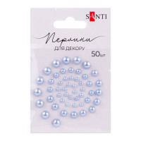 Перлини самоклеючі сіро-блакитні 50 шт Santi (742978)