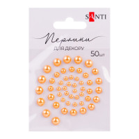 Перлини самоклеючі помаранчеві 50 шт Santi (742983)