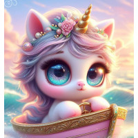 Алмазна мозаїка Магічна подорож єдинорога 20*20см Dreamtoys (S10173)