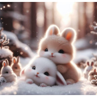 Алмазна мозаїка Зимові зайчики 20*20см Dreamtoys (S10230)