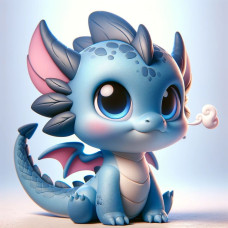 Алмазна мозаїка Милий синій дракончик 20*20 см Dreamtoys (S10016)