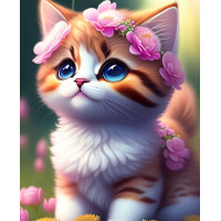 Алмазна мозаїка Кошеня з вінком 20*20см Dreamtoys (S10039)