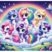 Алмазна мозаїка Чарівні єдинороги на веселці 20*20см в Dreamtoys (S10379)