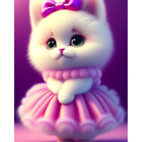 Алмазна мозаїка Кошеня в рожевій сукні 20*20 см Dreamtoys (S10036)
