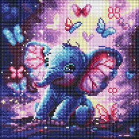 Алмазна мозаїка Безтурботний слоник art_selena_ua 30х30 Ідейка (AMO8235)