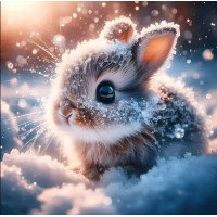 Алмазна мозаїка Зайчик у сніговому холодку 20*20см Dreamtoys (S10355)