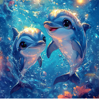 Алмазна мозаїка Радісні дельфіни 20*20см Dreamtoys (S10162)