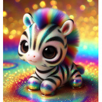 Алмазна мозаїка Райдужна зебра 20*20см Dreamtoys (S10183)