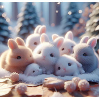 Алмазна мозаїка Зимові вухастики 20*20см Dreamtoys (S10219)