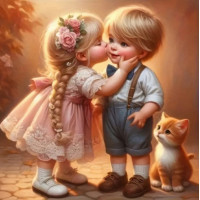 Алмазна мозаїка Поцілунок 20*20см Dreamtoys (S10281)