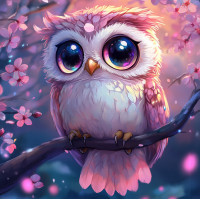 Алмазна мозаїка Рожева сова 20*20см Dreamtoys (S10110)