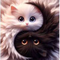 Алмазна мозаїка Котяча гармонія: Інь-Ян 20*20см Dreamtoys (S10176)