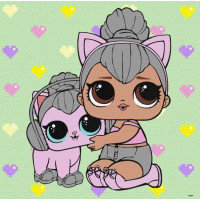 Картина за номерами L.O.L. Surprise! TroopSurprise Kitty Queen With Kitty 40х40 Ідейка (KHO6290)