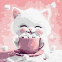 Картина за номерами Какао для котика (картина № 2) Ідейка 30х30 (KHO6718)